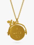 Alex Monroe I Love You Spinning Pendant Necklace, Gold