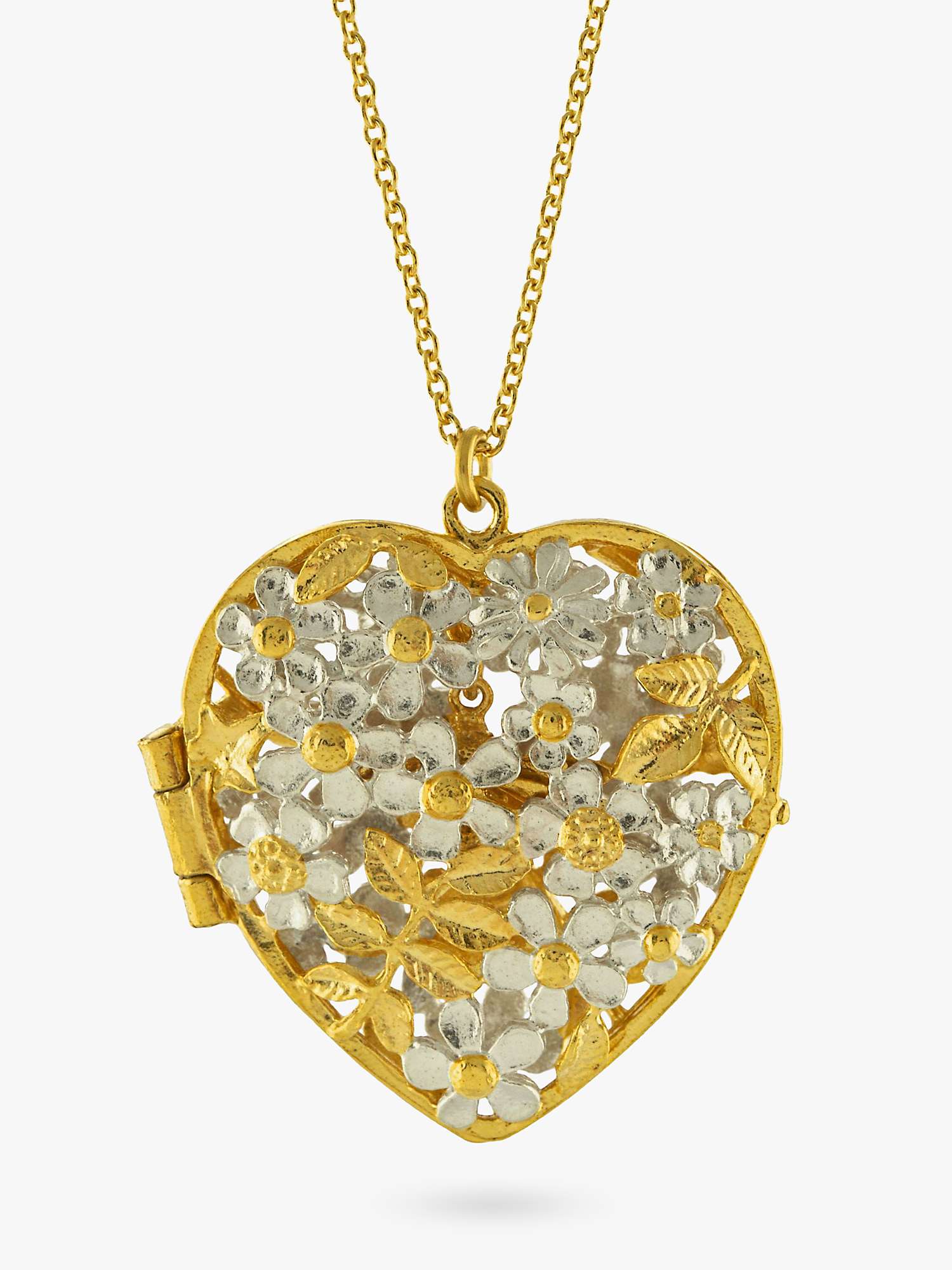 Buy Alex Monroe Posy Bumblebee Nest Locket Necklace, Yellow Gold/Silver Online at johnlewis.com