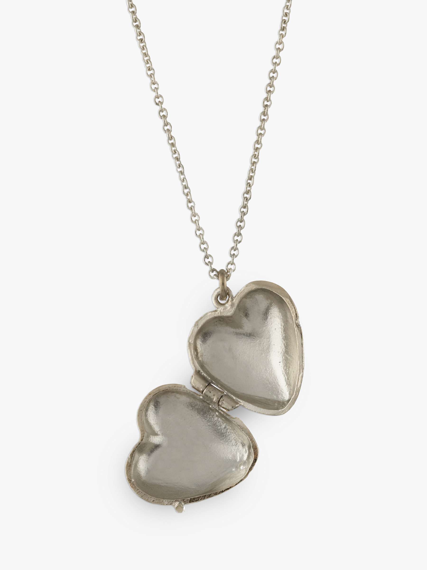 Buy Alex Monroe Victoriana Heart Locket Necklace, Silver Online at johnlewis.com