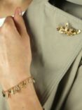 Alex Monroe Tropical Leaf Charm Bracelet, Yellow Gold