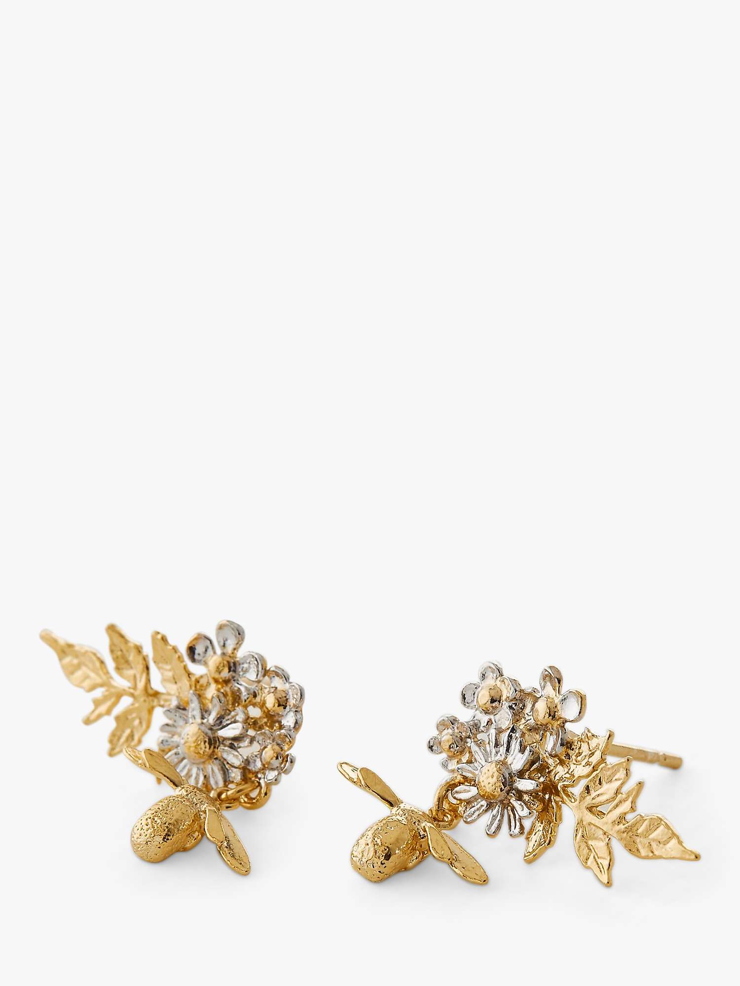 Buy Alex Monroe Bee Floral Wreath Stud Earring, Gold/Silver Online at johnlewis.com