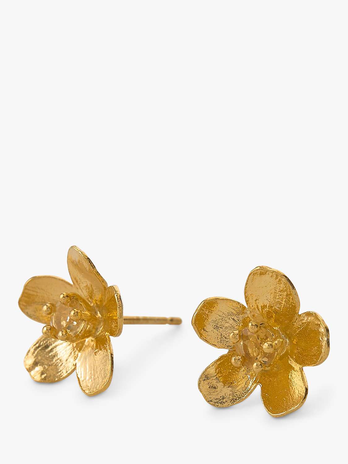 Buy Alex Monroe Buttercup Flower Yellow Citrine Stud Earrings, Gold Online at johnlewis.com