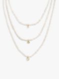 Coach Freshwater Pearl & Cyrstal Triple Layered Necklace, Pearl