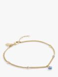 Coach Scatter Stones & Heart Chain Anklet, Multi/Gold