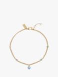 Coach Scatter Stones & Heart Chain Anklet, Multi/Gold
