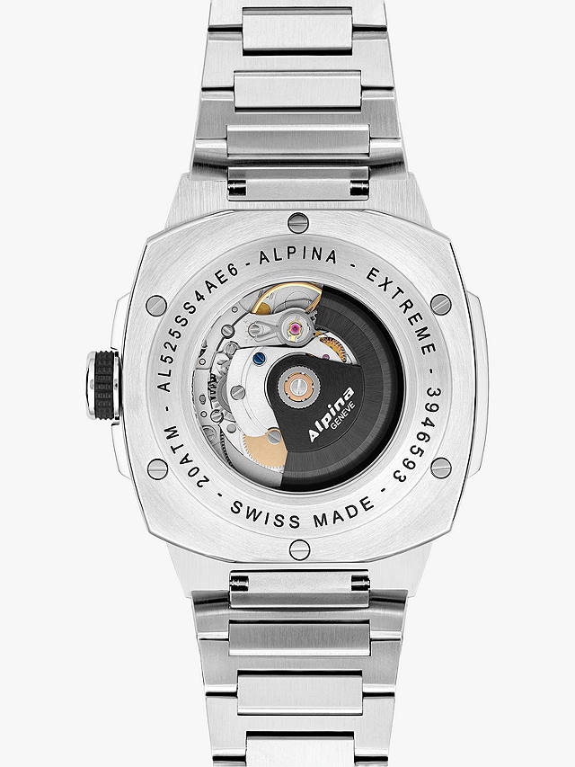 Alpina AL-525 Men's Alpiner Extreme Automatic Bracelet Strap Watch, Silver/Grey