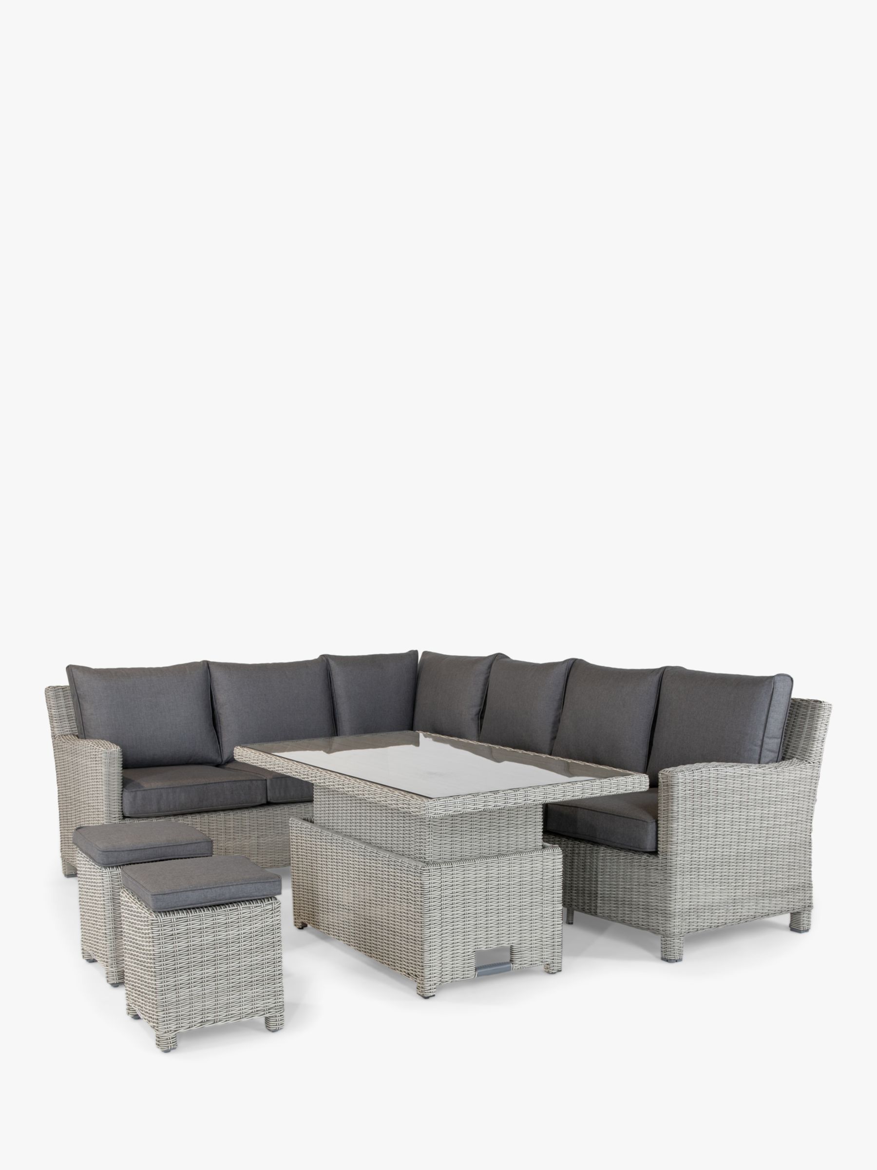 KETTLER Palma Signature 7-Seater Standard Corner Garden Lounging/Dining Set with Glass Top High/Low Table