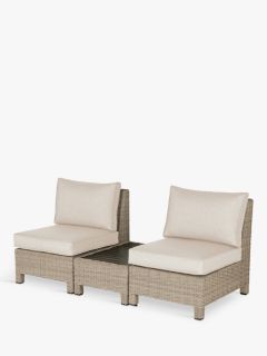KETTLER Palma 2-Seater Low Companion Garden Lounging Set, Oyster/Stone