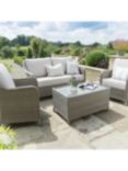 KETTLER Charlbury Signature 4-Seater Garden Lounging Set with Glass Top Coffee Table, Natural