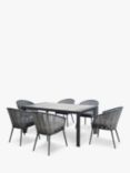 KETTLER Malo 6-Seater Garden Dining Table & Chairs Set, Grey