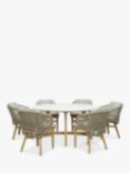 KETTLER Bali 6-Seater Round Garden Dining Table & Chairs Set, Natural