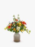 Floralsilk Artificial Rose, Lilac & Marigold in Ceramic Vase, H70cm, Multi