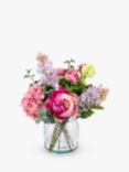 Floralsilk Artificial Hydrangea & Peony in a Textured Glass Vase, H47cm
