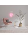 Yellowpop Icon Big Heart LED Neon Sign, Hot Pink