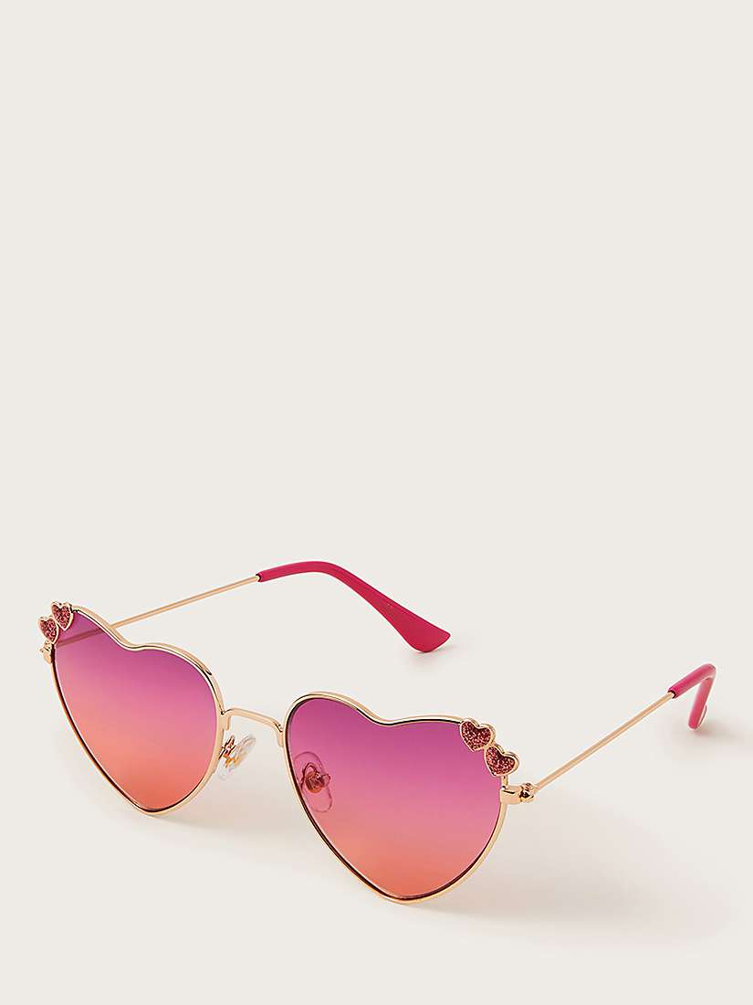 Buy Monsoon Kids' Metal Heart Shaped Sunglasses, Pink Online at johnlewis.com