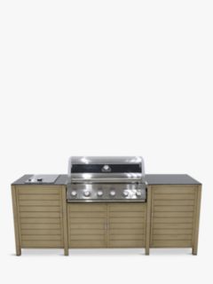 LG Outdoor Venice Patio Kitchen with 6-Burner Grillstream Hybrid BBQ, Natural