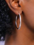 Lauren Ralph Lauren Crystal Hoop Earrings, Silver