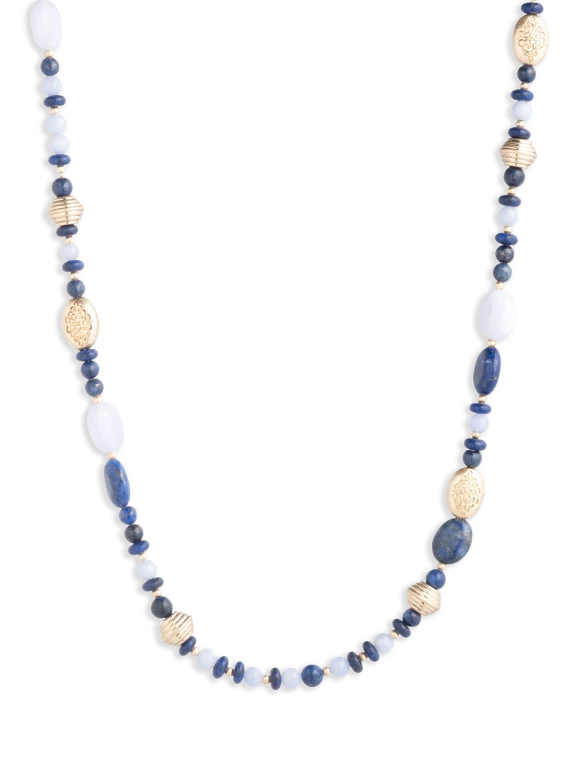 Lauren Ralph Lauren Gemstone Beaded Necklace, Gold/Blue