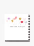 Caroline Gardner Baby Girl Balloons Greetings Card