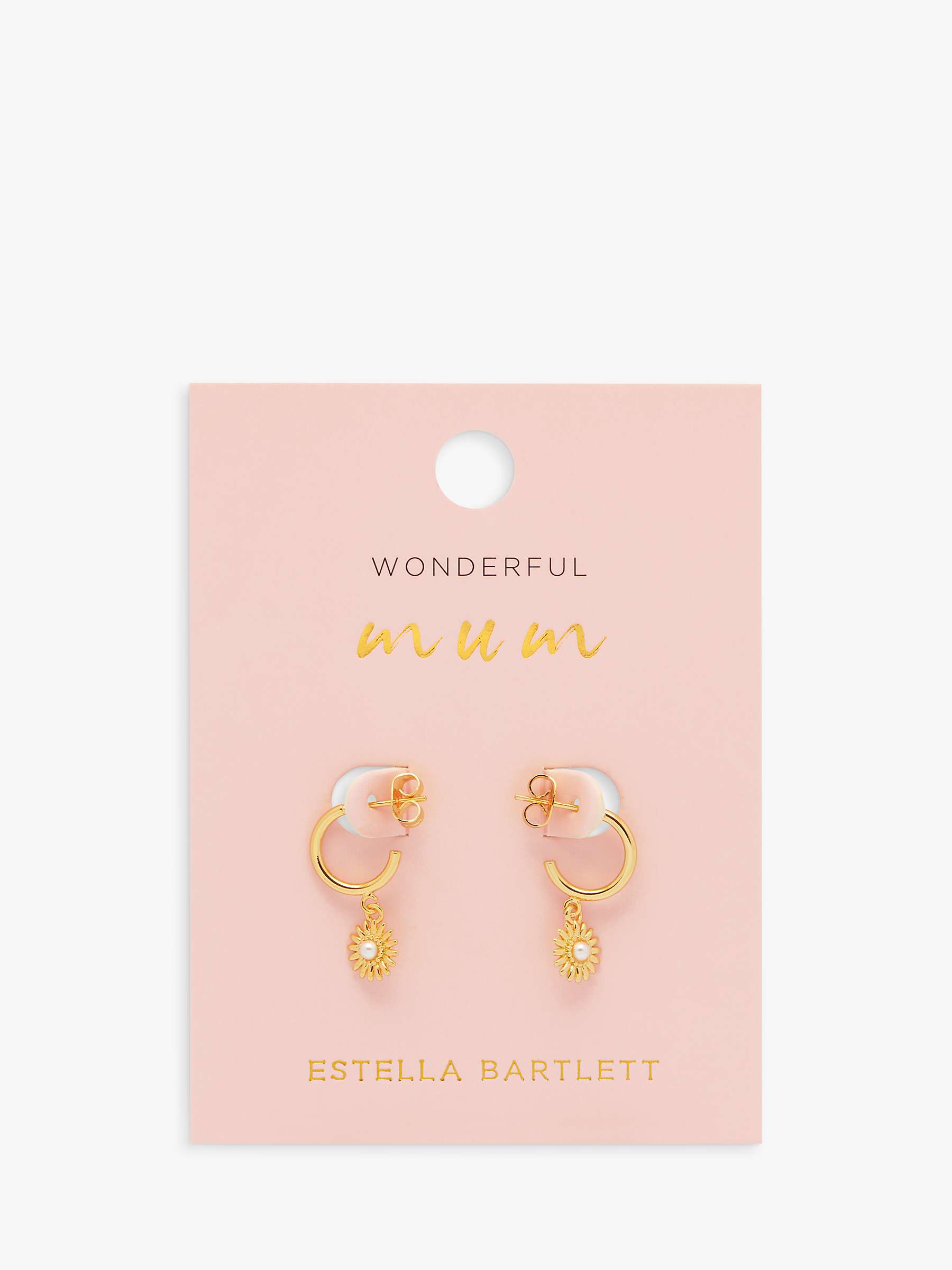 Buy Estella Bartlett Wonderful Mum Flower Drop Hoop Earrings, Gold Online at johnlewis.com