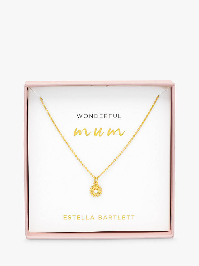 Estella Bartlett Wonderful Mum Flower Necklace, Gold