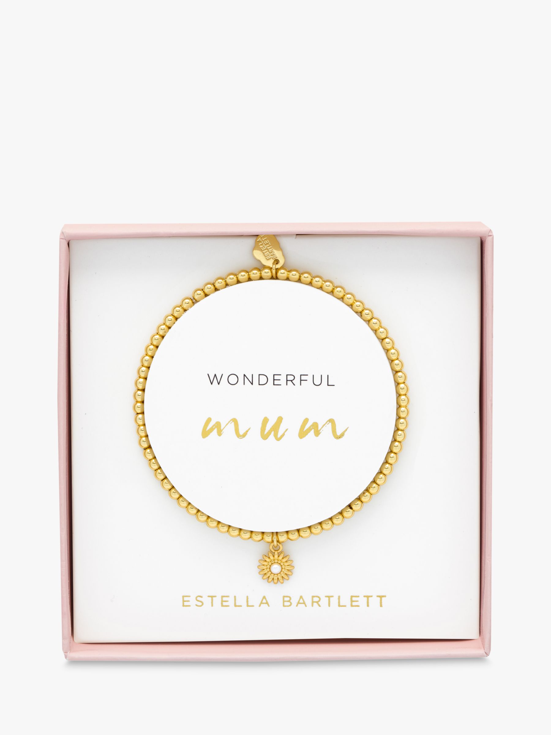 Estella Bartlett Wonderful Mum Floral Bracelet, Gold