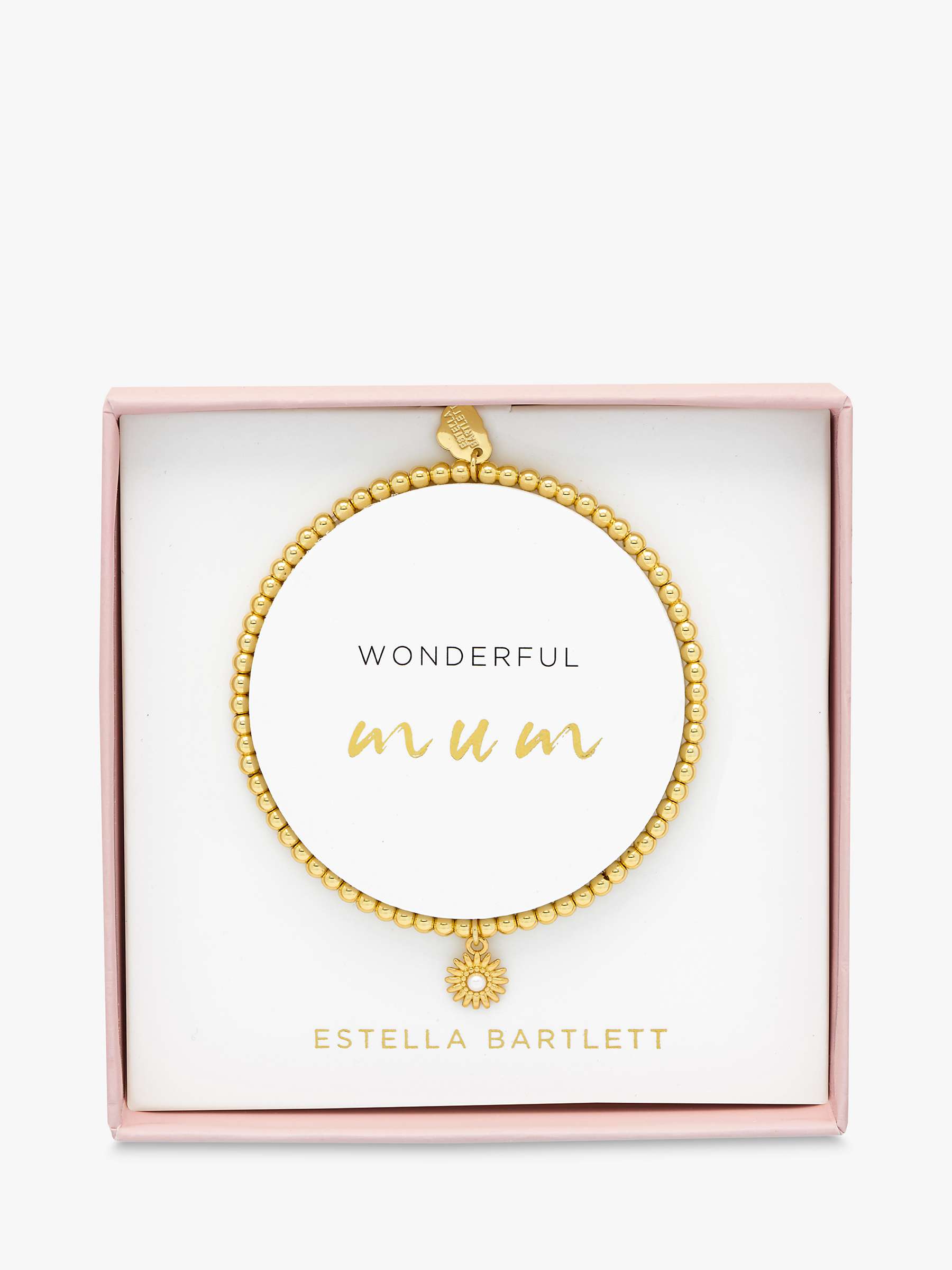 Buy Estella Bartlett Wonderful Mum Floral Bracelet, Gold Online at johnlewis.com