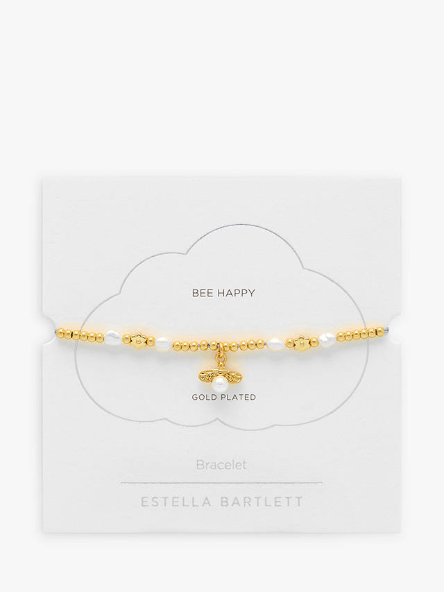 Estella Bartlett Louise Pearl Bee Bracelet, Gold