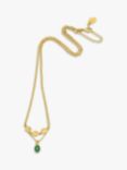 Estella Bartlett Hammered Disc Onyx Necklace, Gold/Green