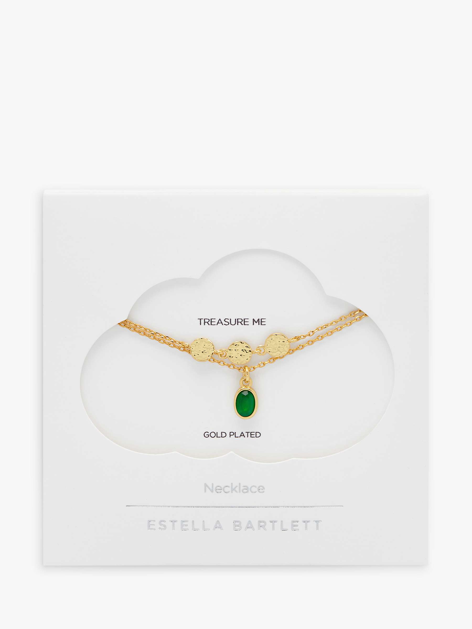 Buy Estella Bartlett Hammered Disc Onyx Necklace, Gold/Green Online at johnlewis.com