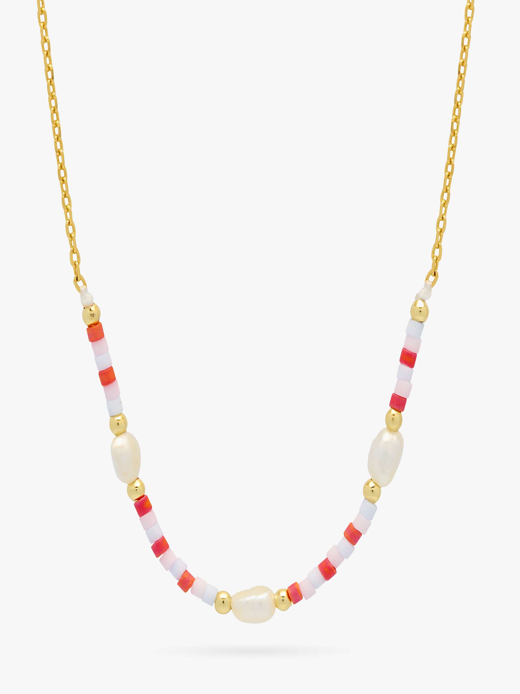 Buy Estella Bartlett Miyuki Pearl Necklace, Gold/Multi Online at johnlewis.com