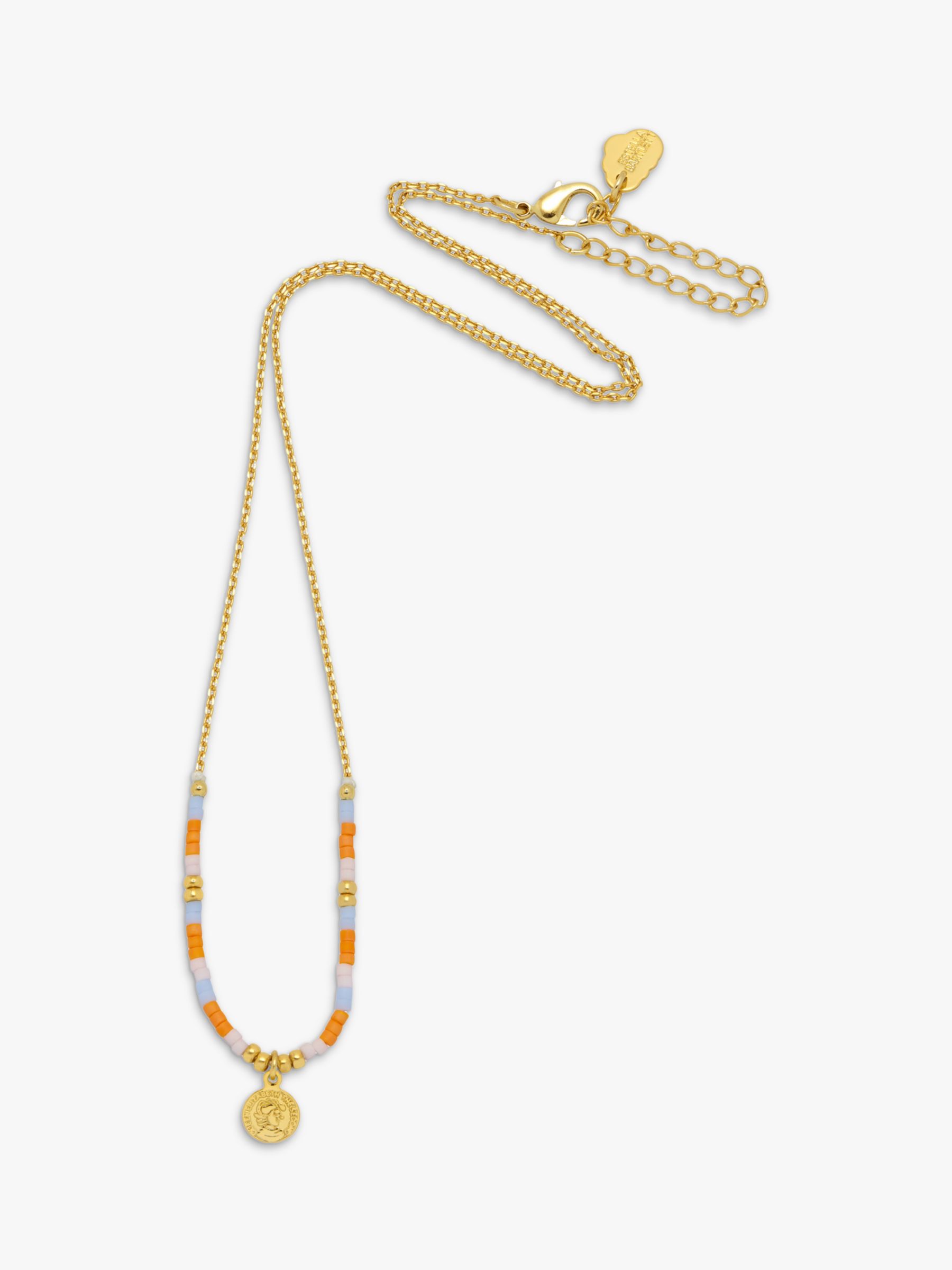 Buy Estella Bartlett Miyuki Coin Pendant Beaded Necklace, Gold/Multi Online at johnlewis.com