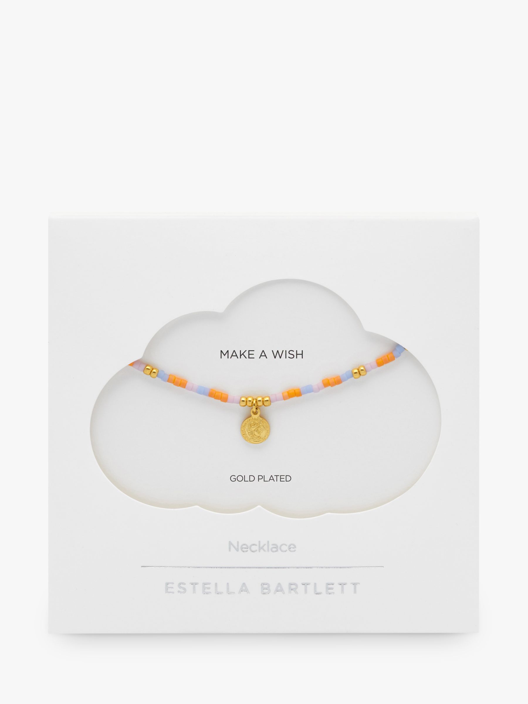 Estella Bartlett Miyuki Coin Pendant Beaded Necklace, Gold/Multi