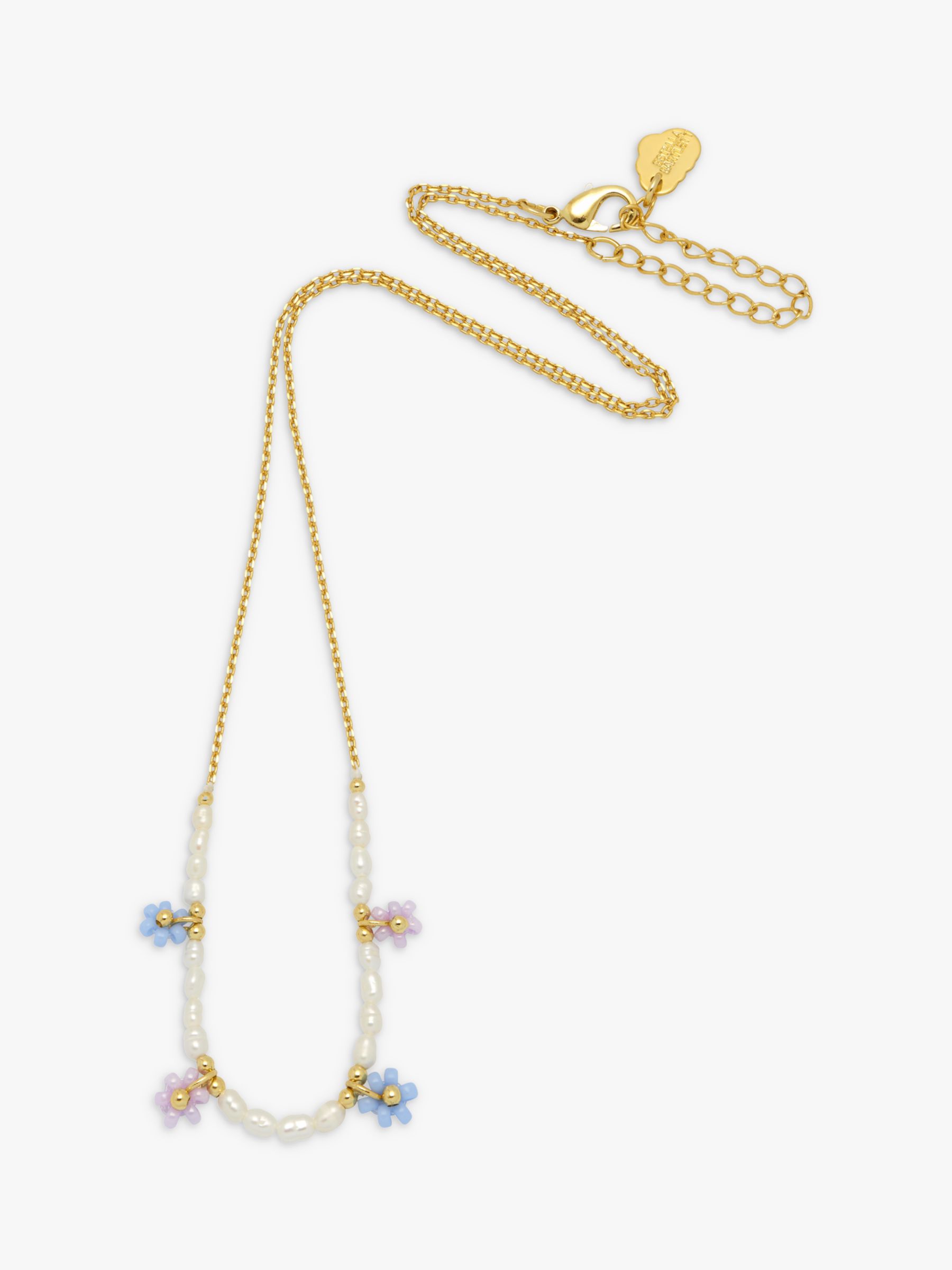 Buy Estella Bartlett Pearl Flower Miyuki Necklace, Gold/Multi Online at johnlewis.com