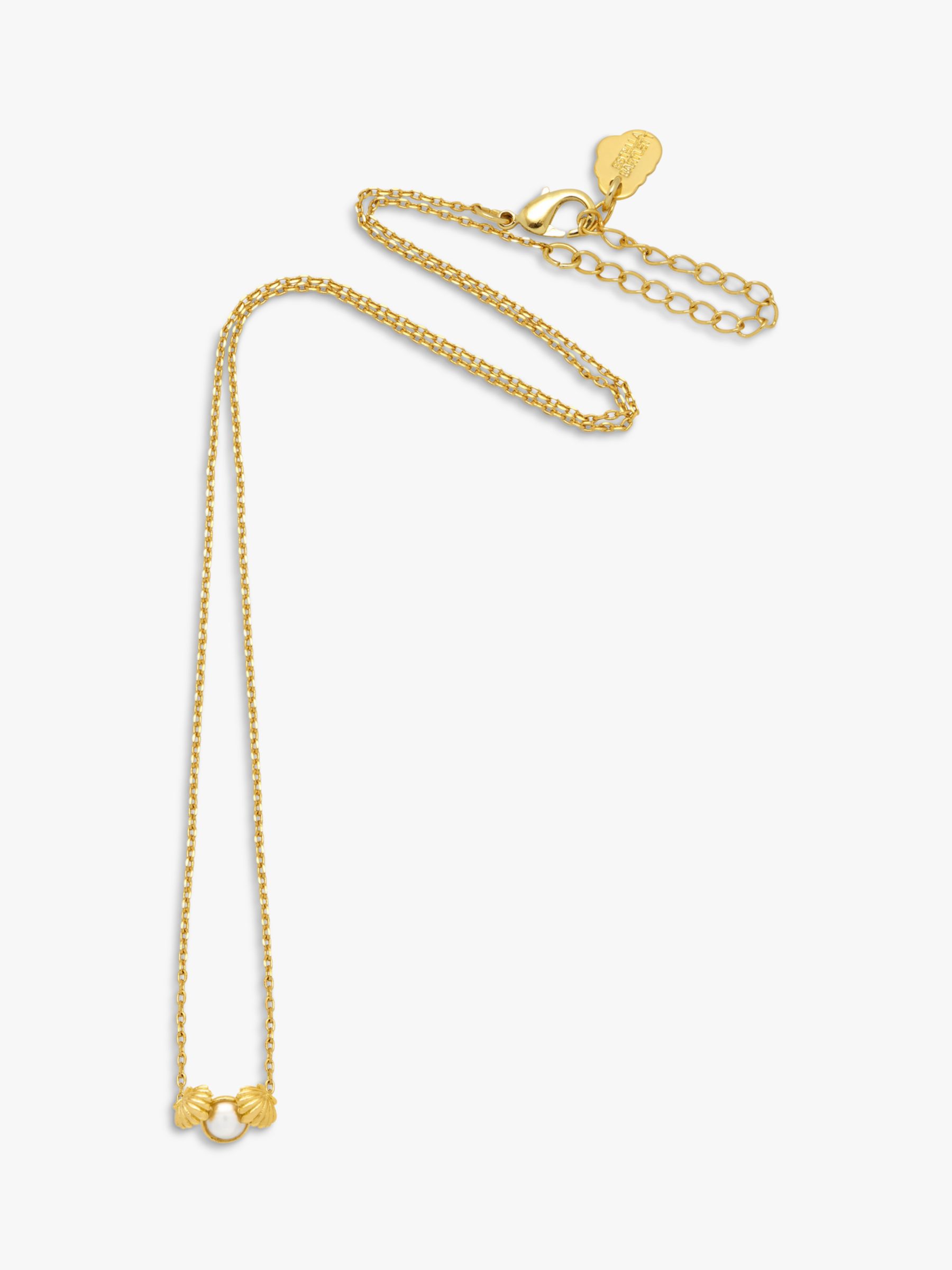 Buy Estella Bartlett Pearl Scallop Pendant Necklace, Gold Online at johnlewis.com