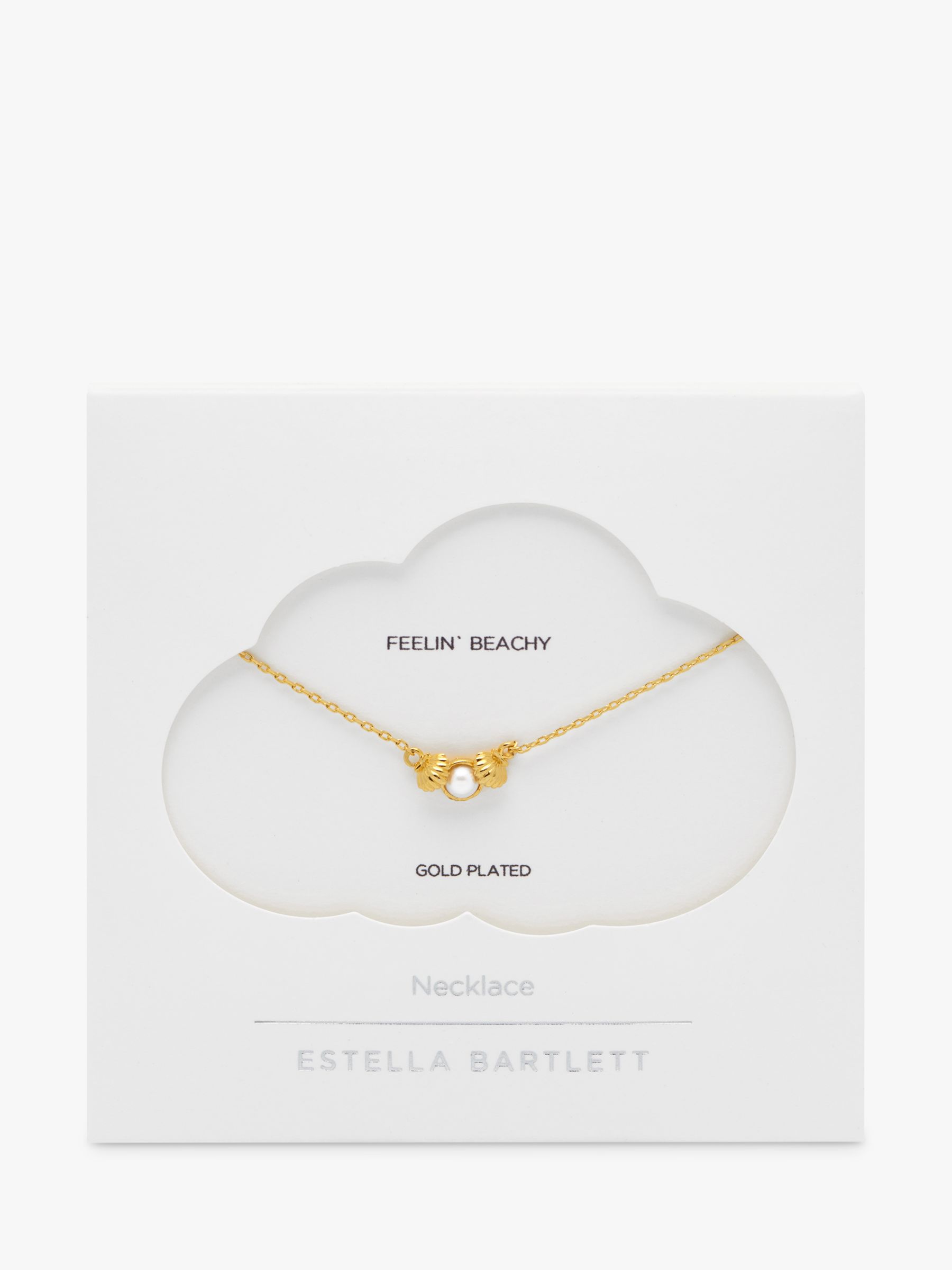 Estella Bartlett Pearl Scallop Pendant Necklace, Gold at John Lewis ...