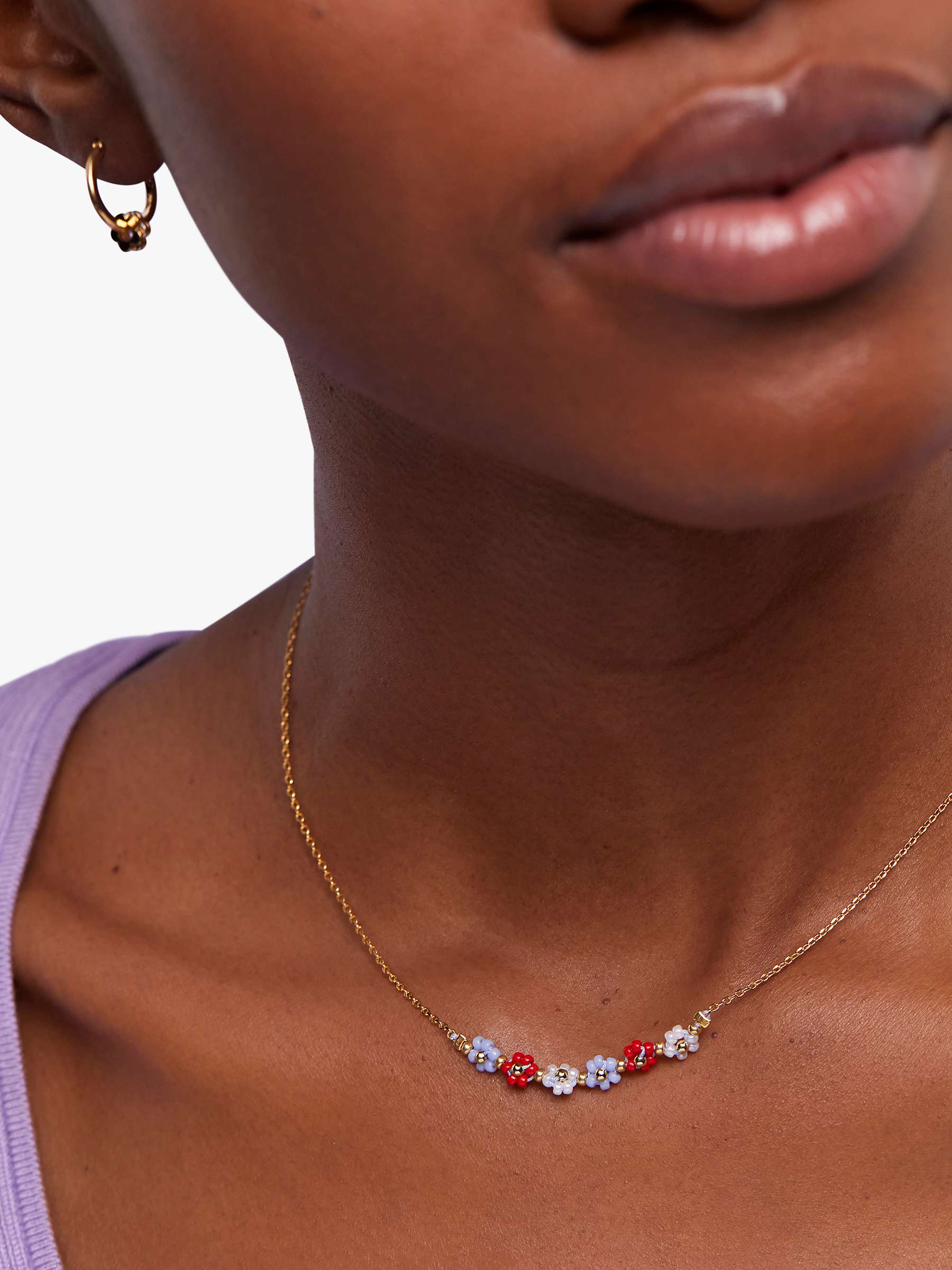 Buy Estella Bartlett Daisy Chain Necklace, Gold/Multi Online at johnlewis.com