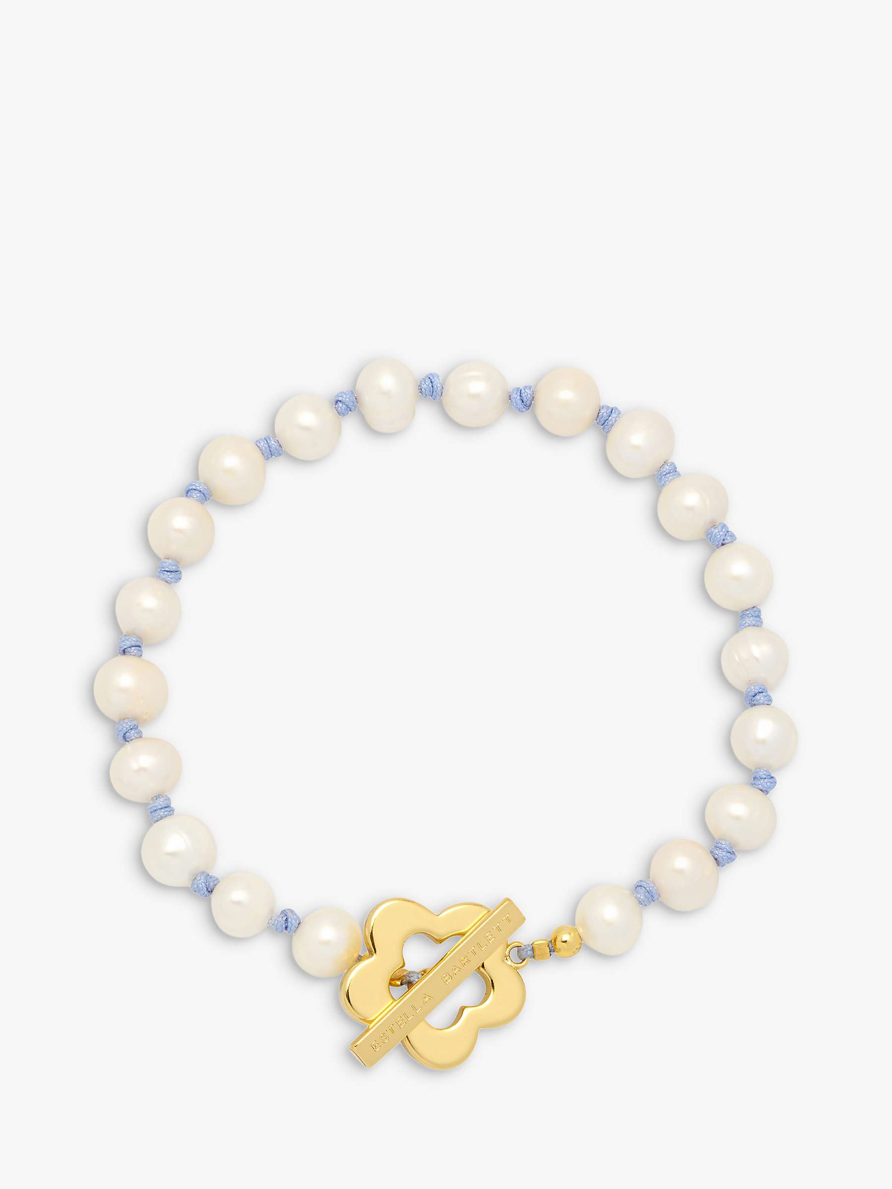 Buy Estella Bartlett Pearl Knot Flower T-Bar Bracelet, Gold Online at johnlewis.com