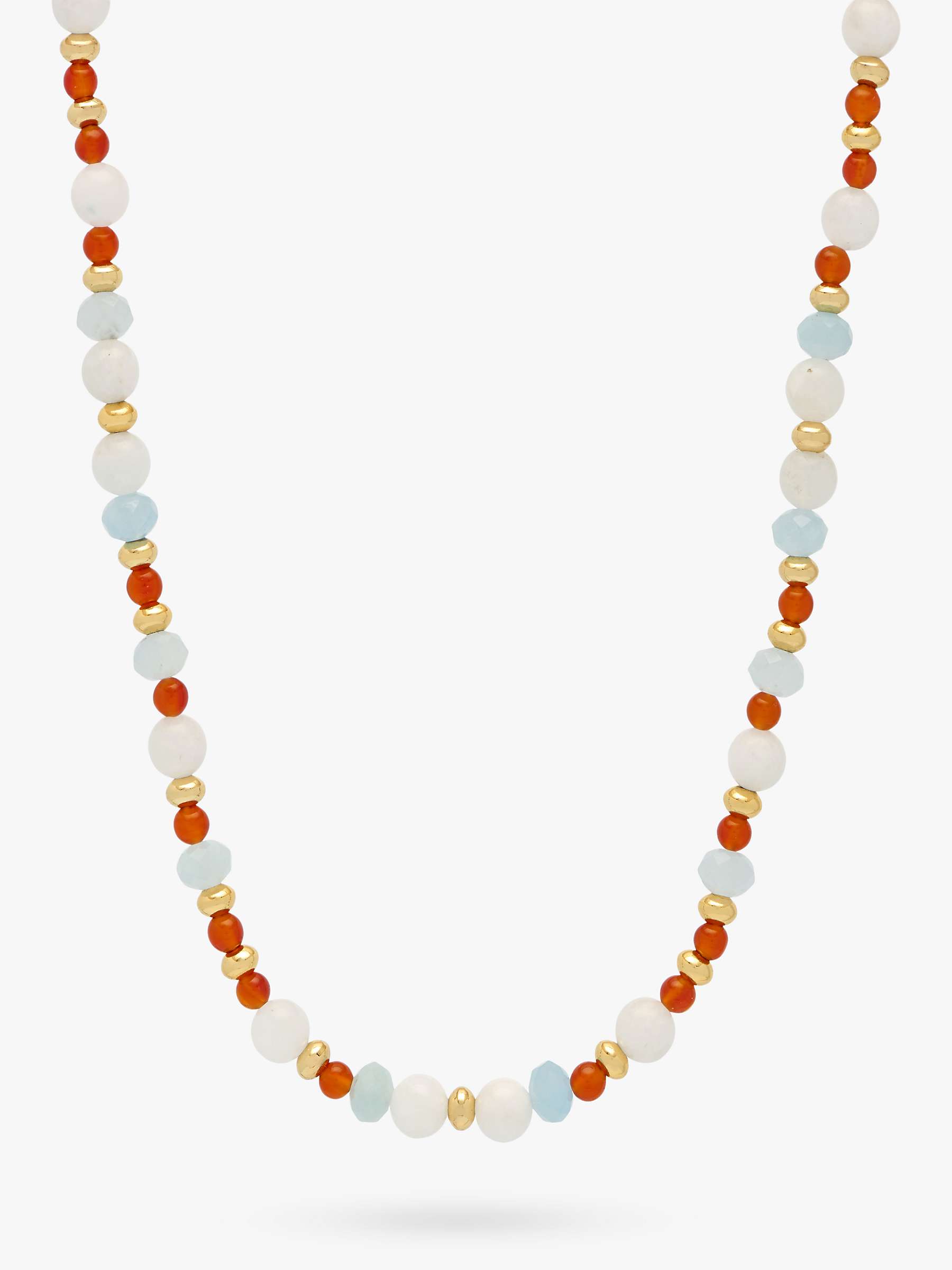 Buy Estella Bartlett Moonstone And Agate T-Bar Necklace, Gold/Multi Online at johnlewis.com