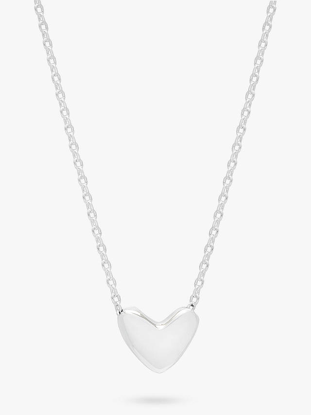 Estella Bartlett Domed Heart Necklace, Silver
