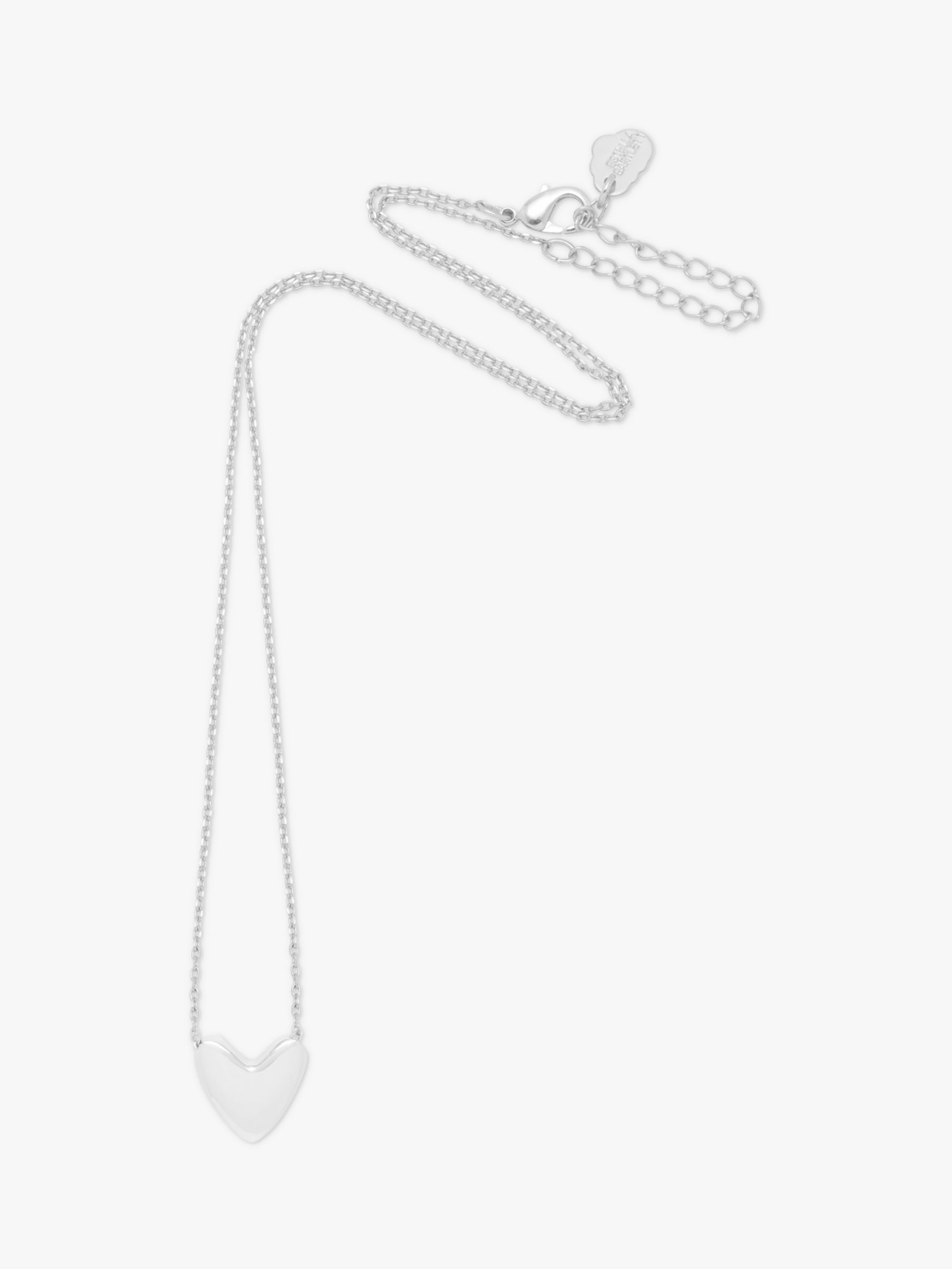 Estella Bartlett Domed Heart Necklace, Silver at John Lewis & Partners