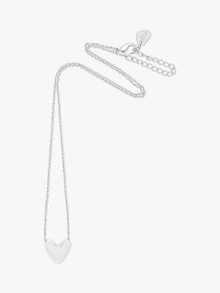 Estella Bartlett Domed Heart Necklace, Silver