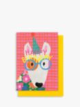 Stop the Clock Design Dog With Glasses Birthday Card