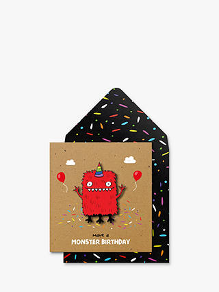 Tache Crafts Red Monster Birthday Card