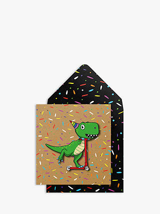 Tache Crafts Dino Scooter Birthday Card
