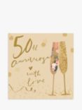 Woodmansterne Champagne 50th Anniversary Card