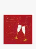 Woodmansterne Anniversary Champagne Glasses Greetings Card