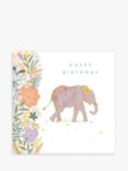 Woodmansterne Elephant With Flowers Birthday Card