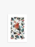 Woodmansterne Bird Surrounded By Leaves Greetings Card