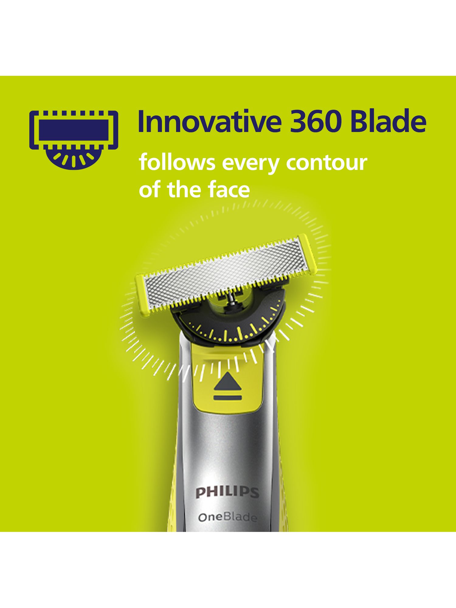 Philips QP430/50 OneBlade 360 Replacement Blades for Face, Pack of 3, Multi